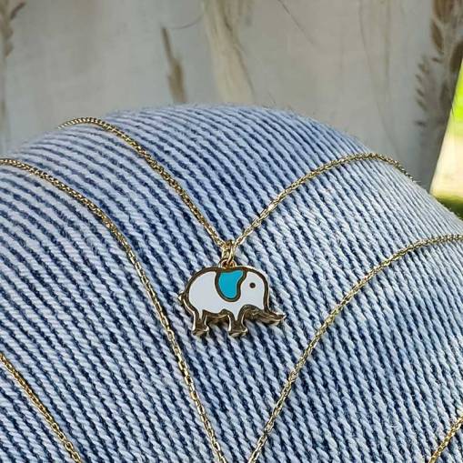 14k Altın Fil Figürlü Kolye - 2