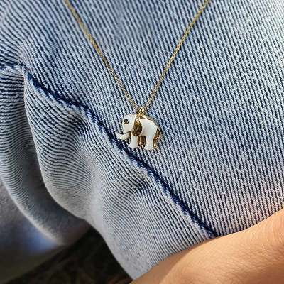 14k Altın Fil Figürlü Kolye