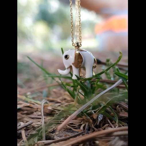 14k Altın Fil Figürlü Kolye - 2
