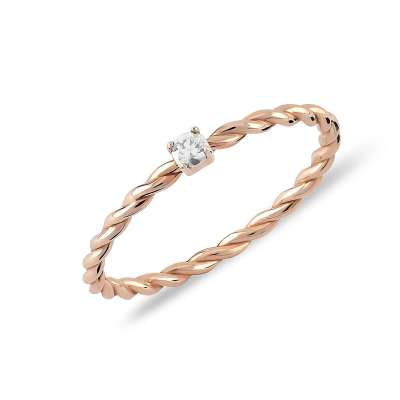 14k Altın Forte Mini Burgu Yüzük - 1