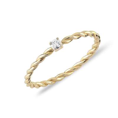 14k Altın Forte Mini Burgu Yüzük - 2