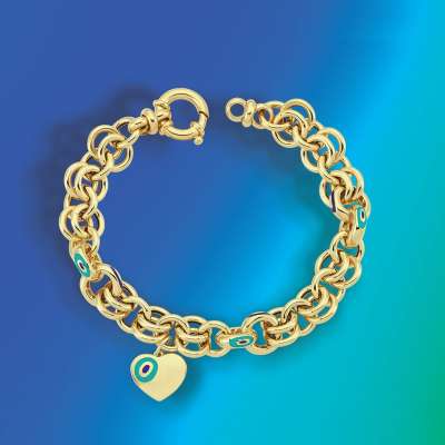 14k Altın Fortuna Nazar Halka Bileklik - 2