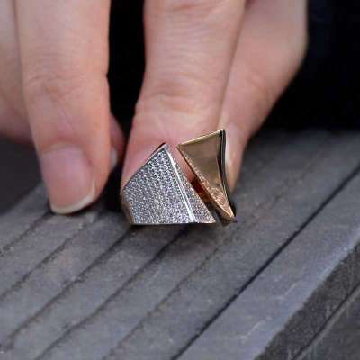 14k Altın Geometrik Yüzük - 3