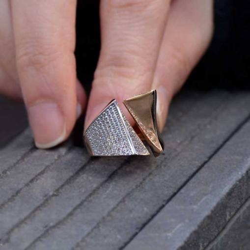 14k Altın Geometrik Yüzük - 3