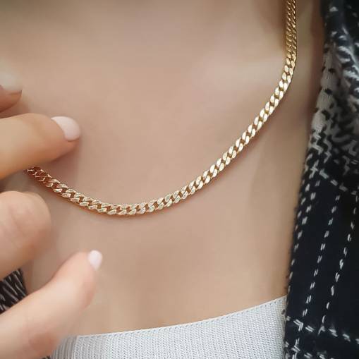 14k Altın Gurmet Zincir Kolye 45cm - 3