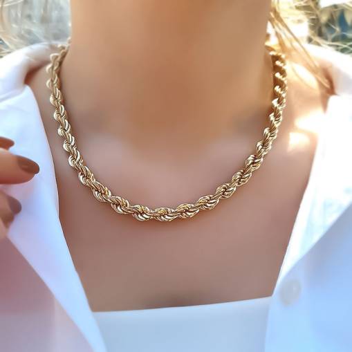 14k Altın Halat Zincir Kolye - 1