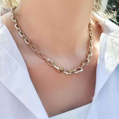14k Altın Hallow Zincir Kolye - 1