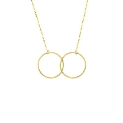 14k Altın İç İçe Halka Geometrik Kolye - ENGİNGOLD