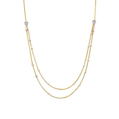 14k Altın İki Sıralı Dorika Kolye