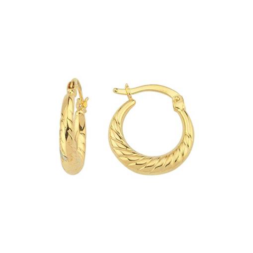 14k Altın İstiridye Model Halka Küpe - 1