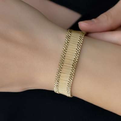 14k Altın İtalyan Hasır Dizi Bileklik - ENGİNGOLD BAK