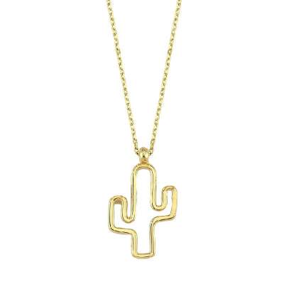 14k Altın Kaktüs Kolye - ENGİNGOLD