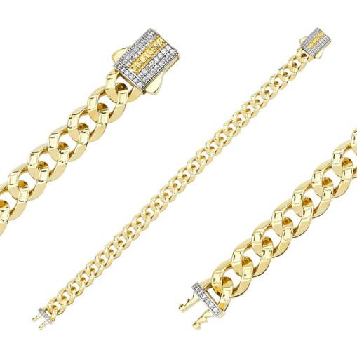 14k Altın Kalemli Gurmet Zincir Bileklik 9mm - 2