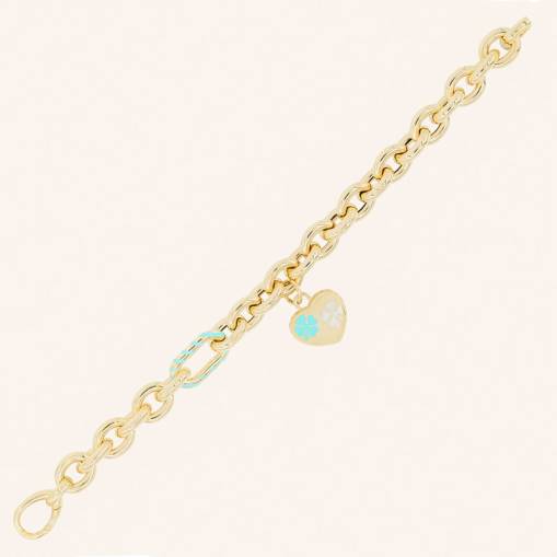 14k Altın Kalpli Cetaş Eterna Bileklik - 1