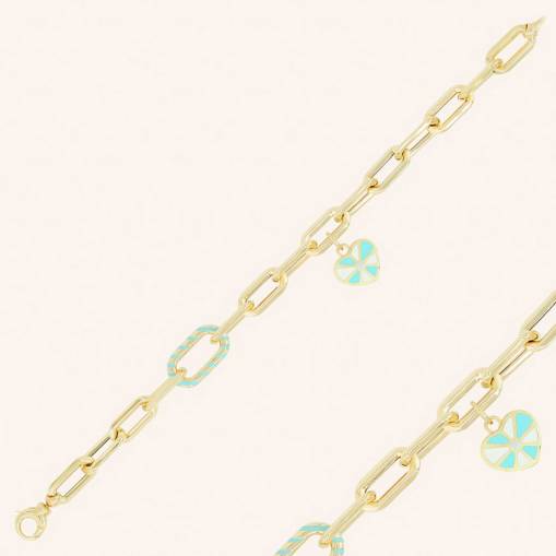 14k Altın Kalpli Cetaş Eterna Bileklik - 1