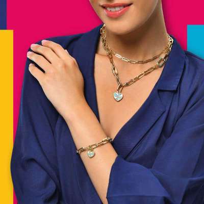 14k Altın Kalpli Cetaş Eterna Bileklik - 2