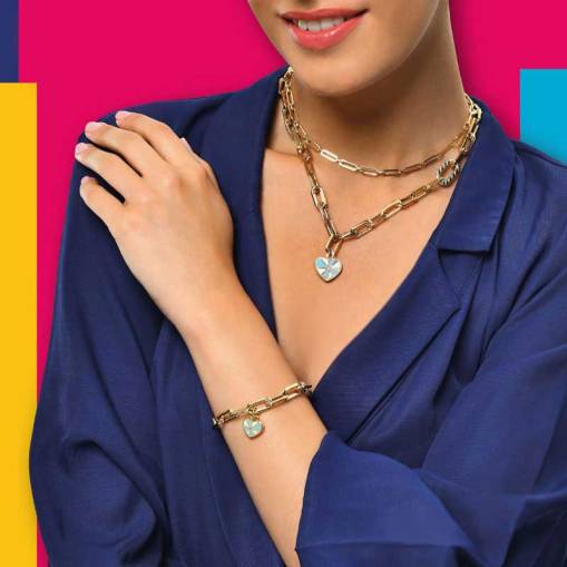 14k Altın Kalpli Cetaş Eterna Bileklik - 2