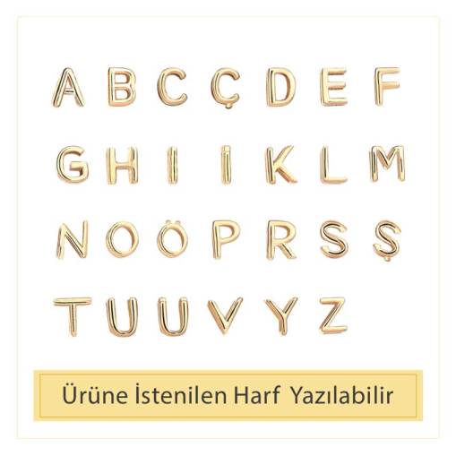 14k Altın Kalpli Çift Harf İpli Bileklik - 3