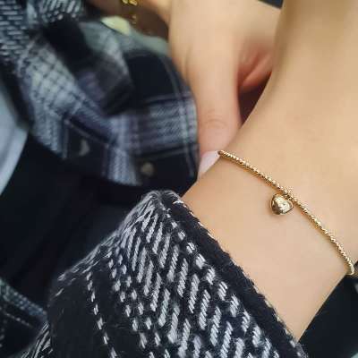 14k Altın Kalpli Dorika Bileklik - ENGİNGOLD LİA