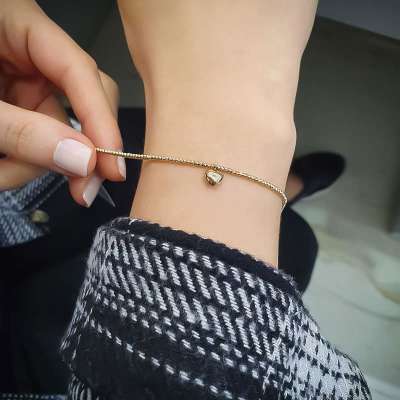 14k Altın Kalpli Dorika Bileklik - 2