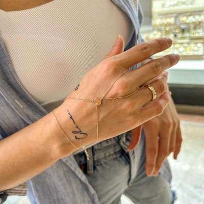 14k Altın Kalpli Şahmeran Bileklik - 3