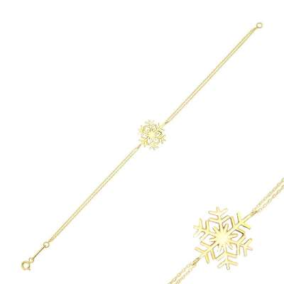 14 Ayar Altın Kar Tanesi Bileklik - ENGİNGOLD