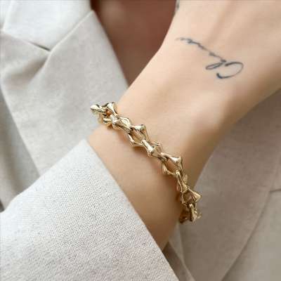 14k Altın Kemik Model Zincir Bileklik - 1