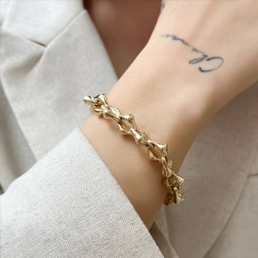14k Altın Kemik Model Zincir Bileklik - 1