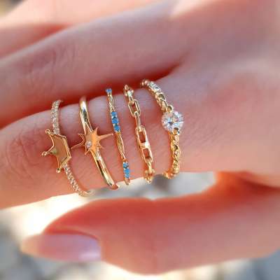 14k Altın Kraliçe Tacı Yüzük - 3