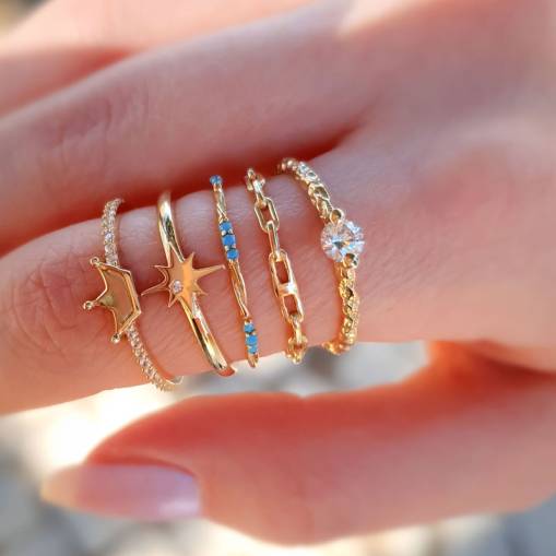 14k Altın Kraliçe Tacı Yüzük - 3