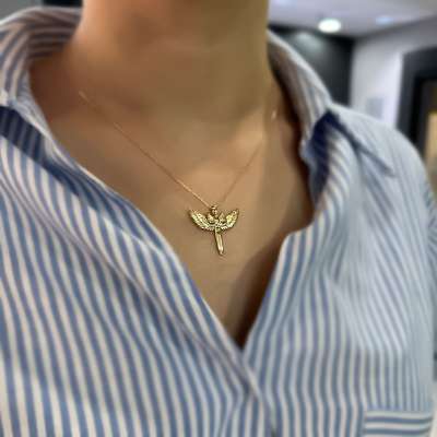 14k Altın Melek Kolye - 2