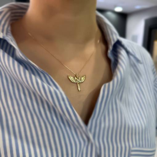 14k Altın Melek Kolye - 2