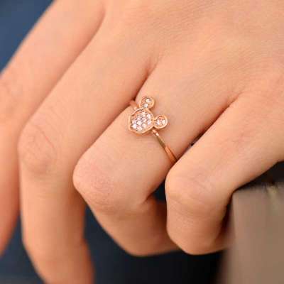14k Altın Mickey Mouse Yüzük - 2