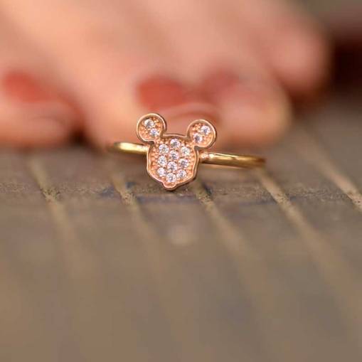 14k Altın Mickey Mouse Yüzük - 3