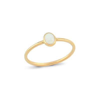 14k Altın Mini Opal Altın Yüzük - ENGİNGOLD PİA