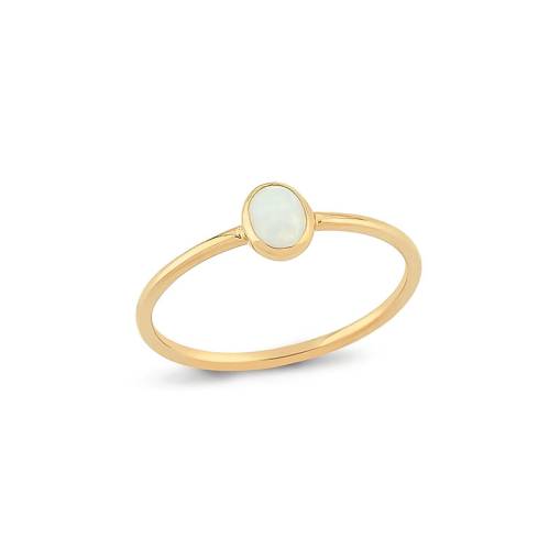 14k Altın Mini Opal Altın Yüzük - 1