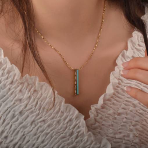 14k Altın Minima Geometrik Kolye - 4