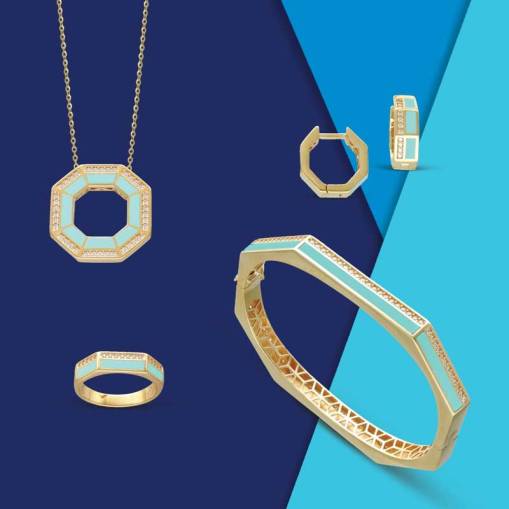 14k Altın Minima Geometrik Kolye - 3