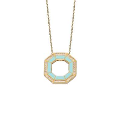 14k Altın Minima Geometrik Yuvarlak Kolye - 1