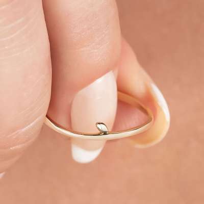 14k Altın Minimal Dal Yüzük - 3