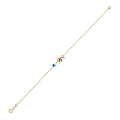 14k Altın Nazar Boncuklu Fil Bileklik - 3