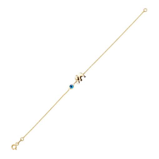 14k Altın Nazar Boncuklu Fil Bileklik - 3