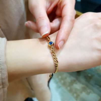 14k Altın Nazar Boncuklu Gurmet Bileklik - 4