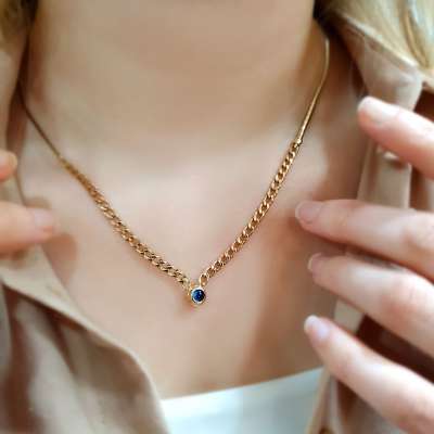 14k Altın Nazar Boncuklu Gurmet Kolye - 4