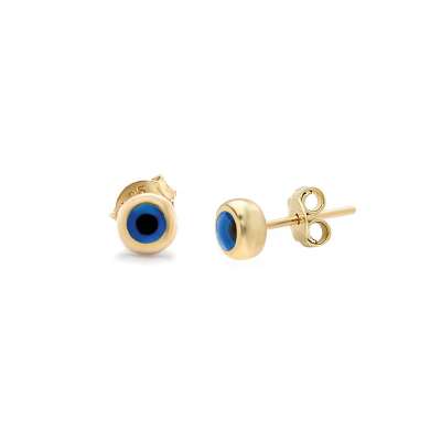 14k Altın Nazar Boncuklu Küpe - 1