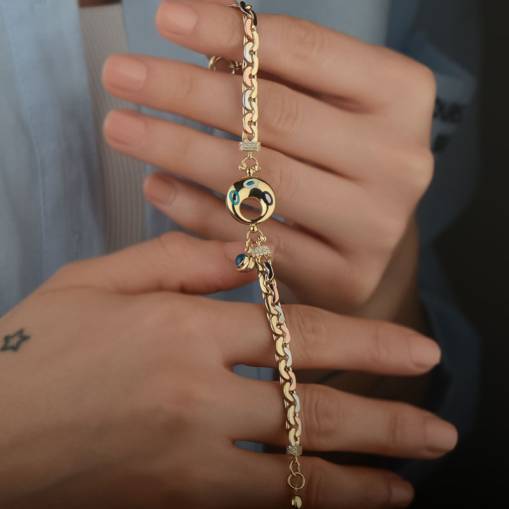 14k Altın Nazar Temalı Gurmet Bileklik - 3