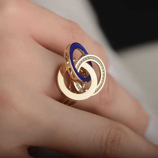 14k Altın Olimpiyat Halkaları Tasarım Yüzük - 2