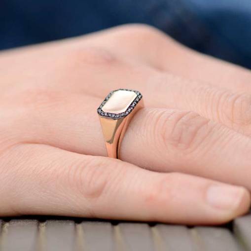 14k Altın Oniks Taşlı Şovalye Yüzük - 3