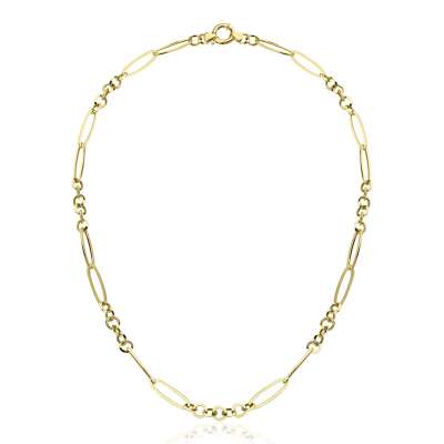 14k Altın Oval Ataş Doçlu Zincir Kolye - 1