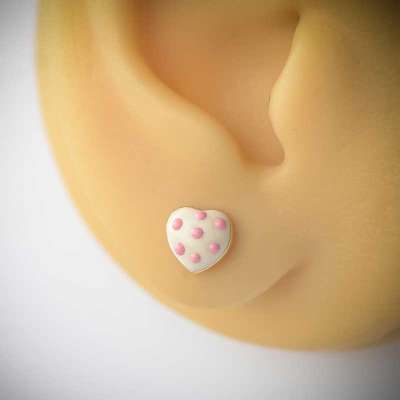 14K Altın Pembe Çilekli Çocuk Küpe - 3